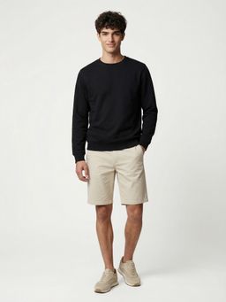 Nobero - Men Cream Cargo Chino Shorts