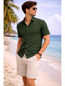 Parcel Yard - Men Olive Stylish Cotton Shirt