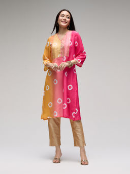 Gajra Gang - Pink Ombre Chanderi Embellished Kurta & Pant Eastern Souk