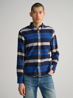 GANT - Men Blue Checked Regular Fit Shirt