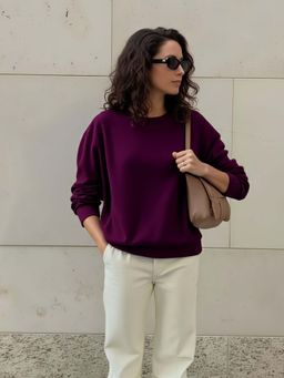 Styli - Women Solid Pullover Regular Fit Sweatshirt