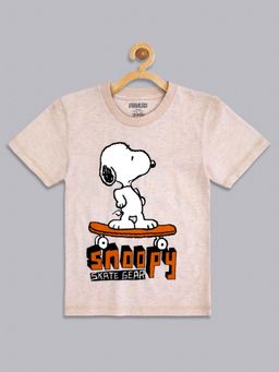 Kidsville - Peanuts Printed Peach T-Shirt for Boys