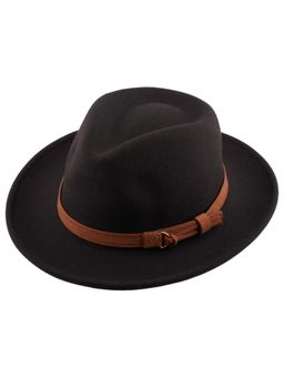 The Tie Hub - Homburg Solid Black Fedora Hat