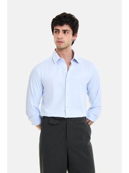 Snitch - Light Blue Jacquard Full Sleeves Slim Formal Shirt for Men