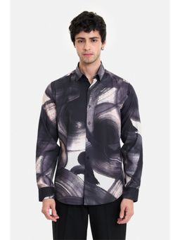 Snitch - Purple Abstract Full Sleeves Slim Casual Shirt for Men