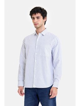 Snitch - White Stripes Full Sleeves Regular Casual Shirt for Men