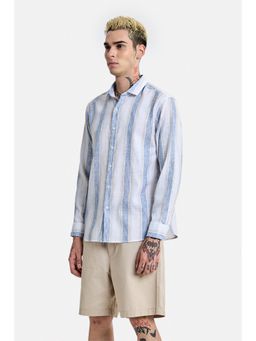 Snitch - Blue Stripes Full Sleeves Regular Casual Shirt for Men