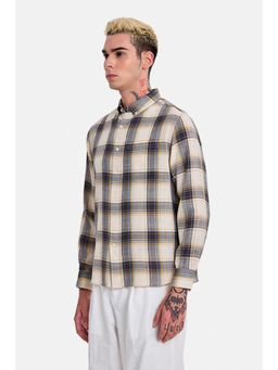 Snitch - Beige Checks Full Sleeves Regular Casual Shirt for Men