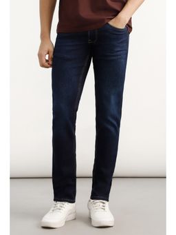 Allen Solly - Men Navy Blue Mid Wash Jeans