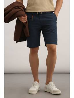 Allen Solly - Men Navy Blue Solid Shorts