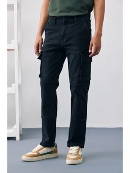 UNSTD - Men Black Cargo 6 Pocket Denim Jeans
