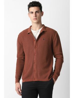 Van Heusen - Men Brown Textured Cardigan