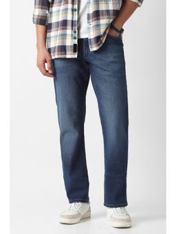 Van Heusen - Men Navy Mid Wash Regular Fit Jeans