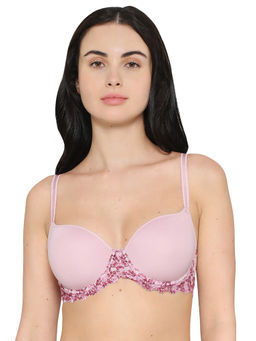 Wacoal - Pink Lace Contour Padded Wired Medium Coverage T-Shirt Bra