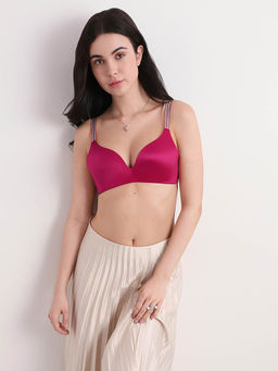 Wacoal - Pink Stellar Padded Non-Wired 3/4Th Cup Shimmer Straps T-Shirt Bra