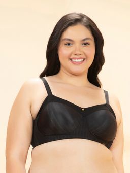 Amante - Women Black Non Padded Non Wired Contour Comfort Minimizer Bra