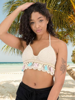 BRACHY - Women Crochet Halter Neck Padded Bralette