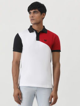 Greenfibre - White Cotton Blend Slim Fit Polo T-Shirt