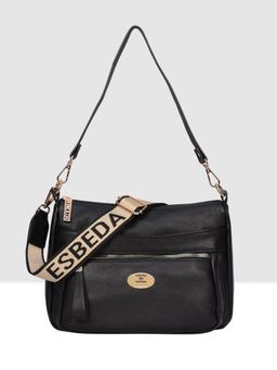 ESBEDA - Women Black Solid Sling Bag with Detachable Strap
