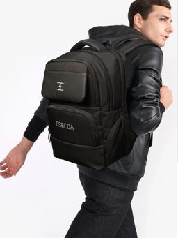ESBEDA - Unisex Black Polyester Solid Backpack