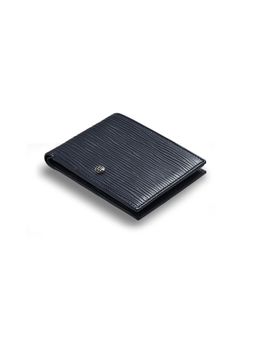 HALDEN - Men Navy Blue Leather Textured Wallet