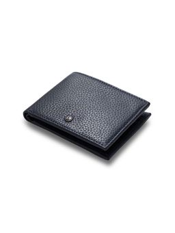 HALDEN - Men Navy Blue Leather Textured Wallet