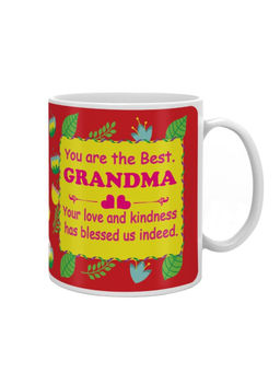 Indigifts - You Are The Best Grandma Quote Colorful Yellow & Red Coffee Mug 325ml