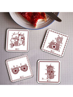 Indigifts - Wooden Tea Coaster Set of 4