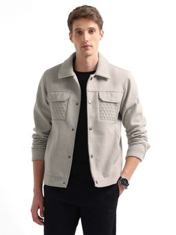 Arrow - Brown Solid Regular Fit Casual Jacket