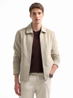 Arrow Sports - Beige Solid Regular Fit Casual Jacket