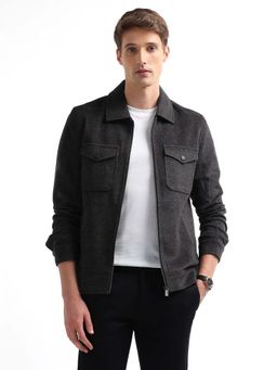 Arrow Sports - Grey Heathered Regular Fit Casual Jacket