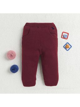 Yellow Apple - Soft Knitted Warm Joggers - Maroon