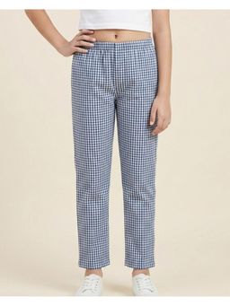 FUNKRAFTS - Girls Premium Cotton Checks Pyjama - Black And White
