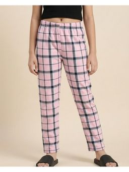 FUNKRAFTS - Girls Premium Cotton Checks Pyjama - Pink