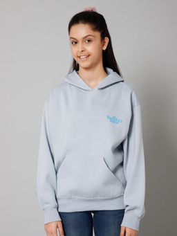 Alan Jones - Cotton Solid Oversized Hoodie - Light Blue
