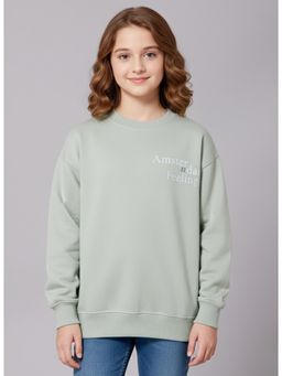 Alan Jones - Cotton Printed Oversized Sweatshirt - Sea Green