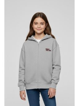 Alan Jones - Solid Cotton Oversized Zipper Hoodie - Grey