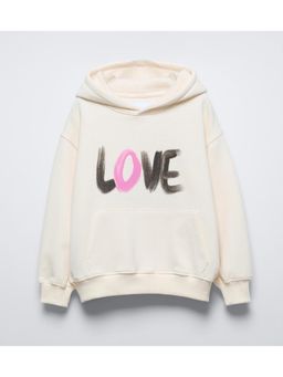 Alan Jones - Cotton Printed Oversized Hoodie - Ecru