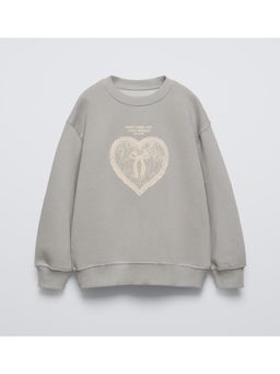 Alan Jones - Cotton Printed Oversized Sweatshirt - Grey