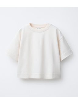 Alan Jones - Ecru Crop Heavy Gsm Oversized Fit T-Shirt