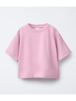 Alan Jones - Pink Crop Heavy Gsm Oversized Fit T-Shirt