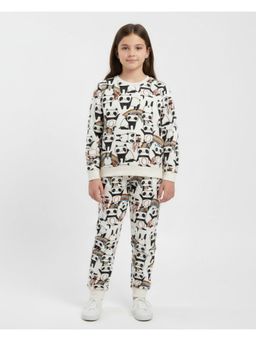 Alan Jones - Cotton All Over Print Top And Joggers - Off-White