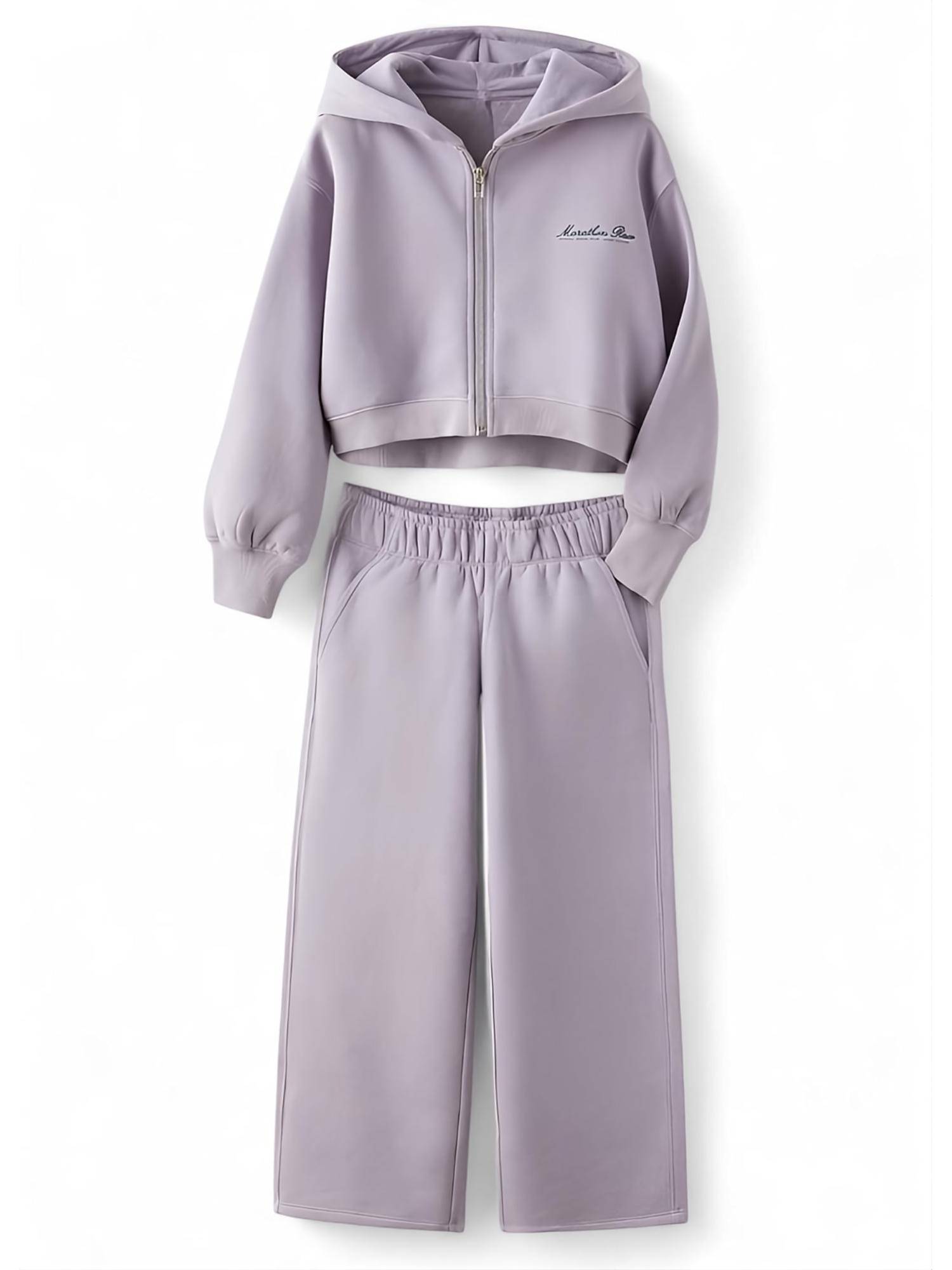 Alan Jones Cotton Solid Front Zipper Hoodie And Wide Leg Trackpant - Blue alternate