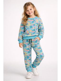 Alan Jones - Graphic Printed Round Neck Sweatshirt & Joggers - Turquoise