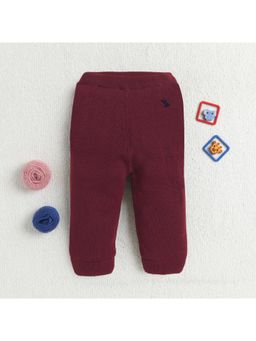 Yellow Apple - Soft Knitted Warm Joggers - Maroon