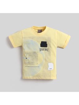 Little Kangaroos - Boys Yellow Printed T-Shirt