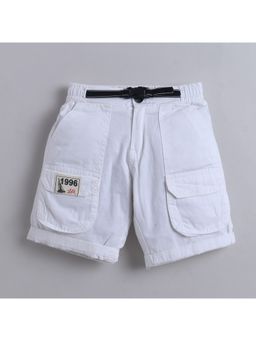 Little Kangaroos - Boys White Solid Shorts