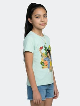 Monte Carlo - Green Girls Regular Fit Half Sleeve Top