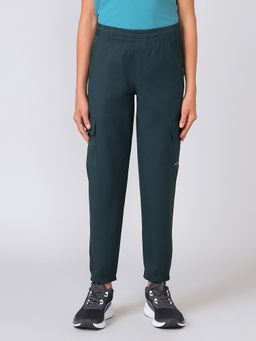 Technosport - Green Boys Regular Fit Solid Cargo Joggers