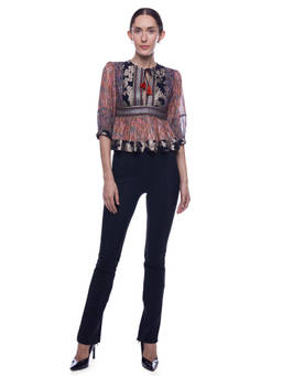 Verb - Floriate Printed Embroidered Blouse